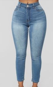 Fashion Nova High Rise Crop Jeans